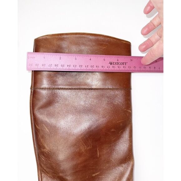 Vtg Charles David Tall Leather Riding Boots Brown Low Heel Equestrian Womens 9 - Picture 14 of 15